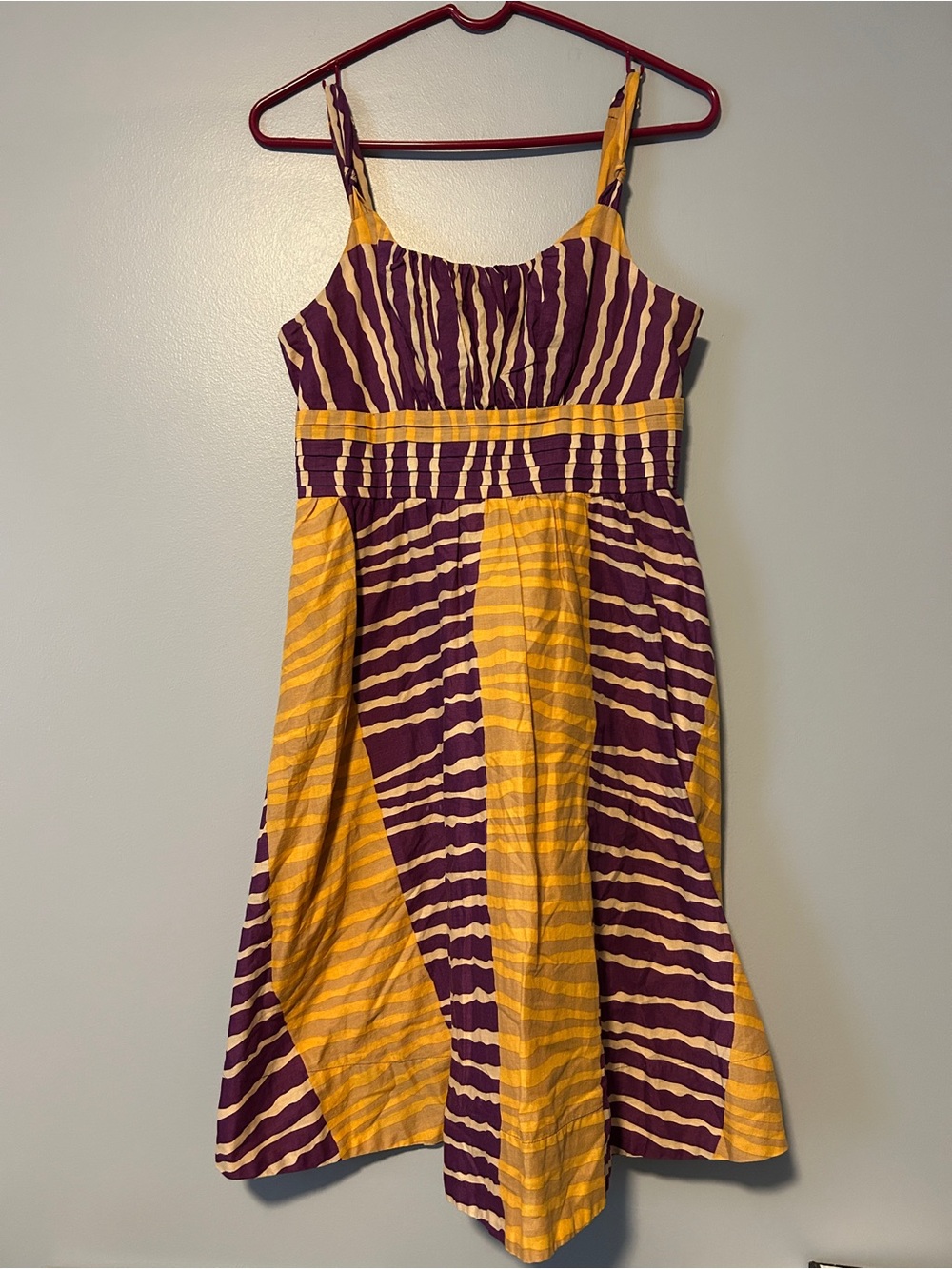 Anthropologie “fei”Yellow and Purple Striped Dress